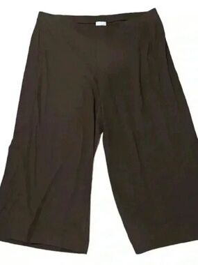 J.Jill Wide Leg Cropped Brown Pull On Pants Pockets Size XL NWT